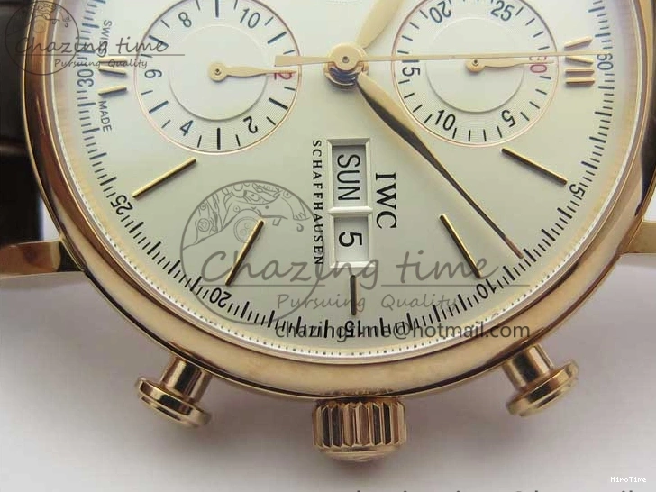 MIROTIME 0729 Efficient Portofino Chrono RG ZF 1:1 Best Edition White Dial on Brown Leather Strap A 7151